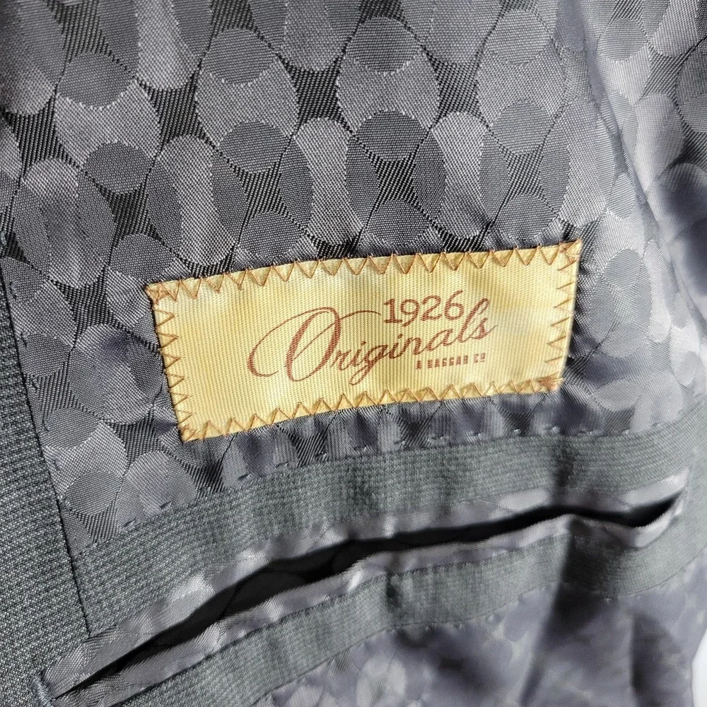 Haggar Men's Sport Coat Blazer Two Button Gray Polyester Viscose 46L‎